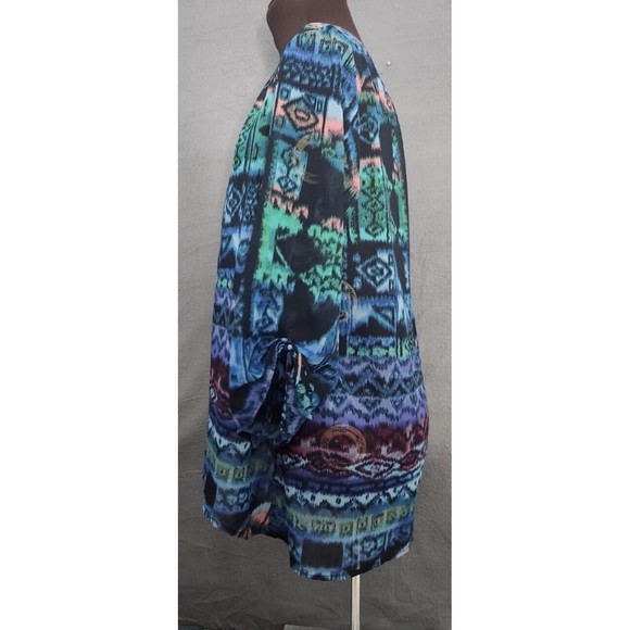 Nine West Vintage America Women’s Sz M Sheer Southwestern Oversize Tunic Top - Picture 2 of 8